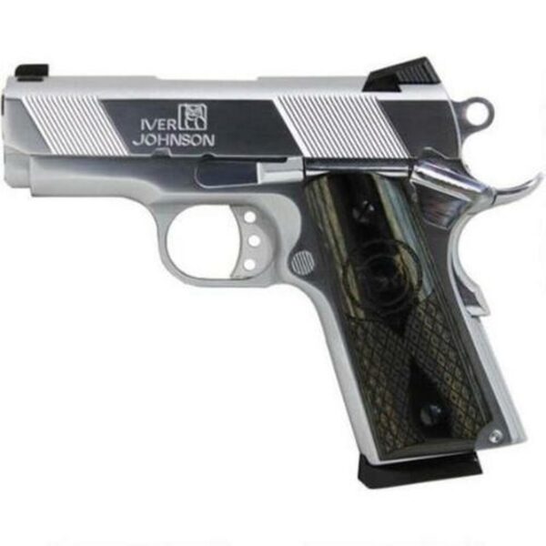 Iver Johnson Thrasher 1911, 45 ACP, 3" Bull Barrel, Chrome Finish 7rd Mag