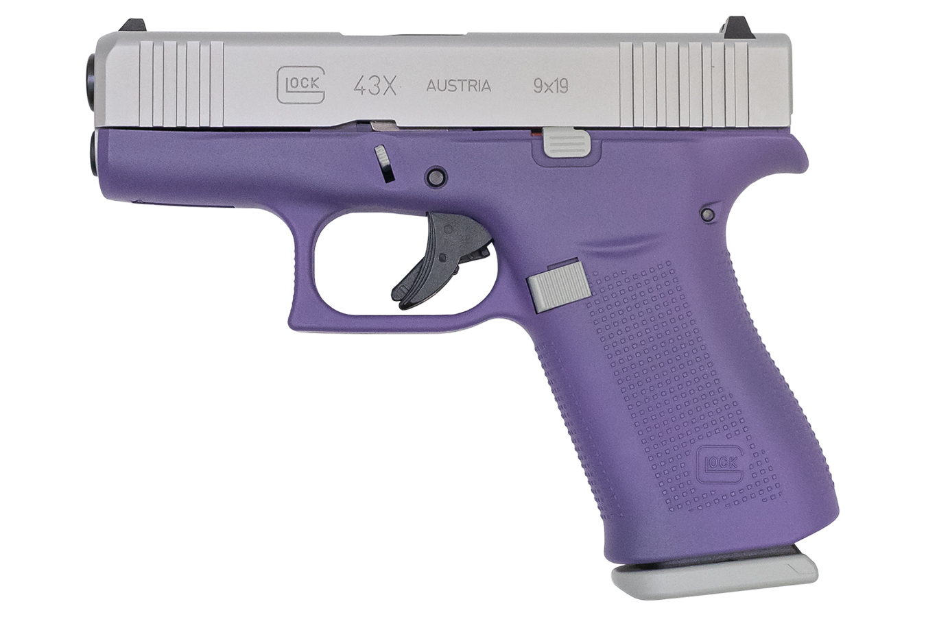 43X 9mm 10-Round Pistol with Purple Frame and Silver PVD Slide - Firearms | The Gun Shop