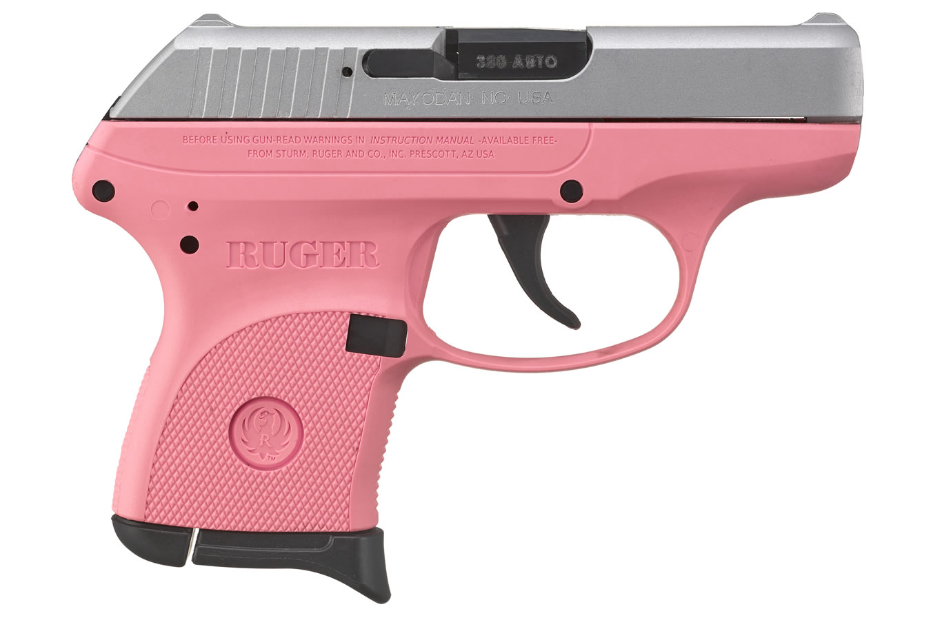 LCP 380 ACP Pistol with Pink Grip Frame and Satin Aluminum Cerakote Slide - Firearms | The Gun Shop
