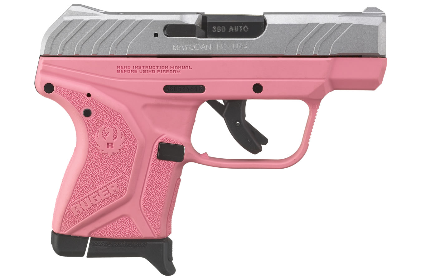 LCP II 380 Auto Carry Conceal Pistol with Pink Frame and Satin Aluminum Cerakote Slide