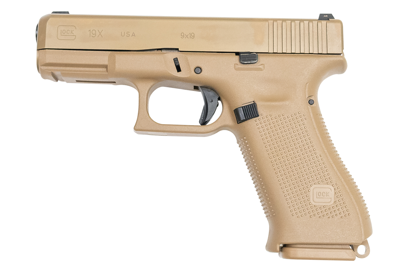 19x 9mm Full-Size FDE Pistol with 17 Round Magazine (Made in USA) - Firearms | The Gun Shop
