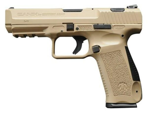 Canik TP9SA, 9MM, 4.47" Barrel, Polymer Frame, Desert Tan, 2-18rd Mags, Accessory Package