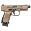Canik TP9 Elite Combat 9mm Single 4.78" Threaded Barrel,, /18+1 Desert Tan Interchangeable Backstrap Grip Polymer Frame Desert Tan Cerakote Slide, 15 rd