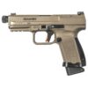 Canik TP9 Elite Combat 9mm Single 4.78" Threaded Barrel,, /18+1 Desert Tan Interchangeable Backstrap Grip Polymer Frame Desert Tan Cerakote Slide, 15 rd