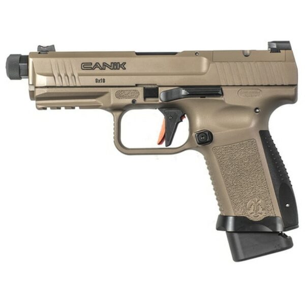 Canik TP9 Elite Combat 9mm Single 4.78" Threaded Barrel,, /18+1 Desert Tan Interchangeable Backstrap Grip Polymer Frame Desert Tan Cerakote Slide, 15 rd