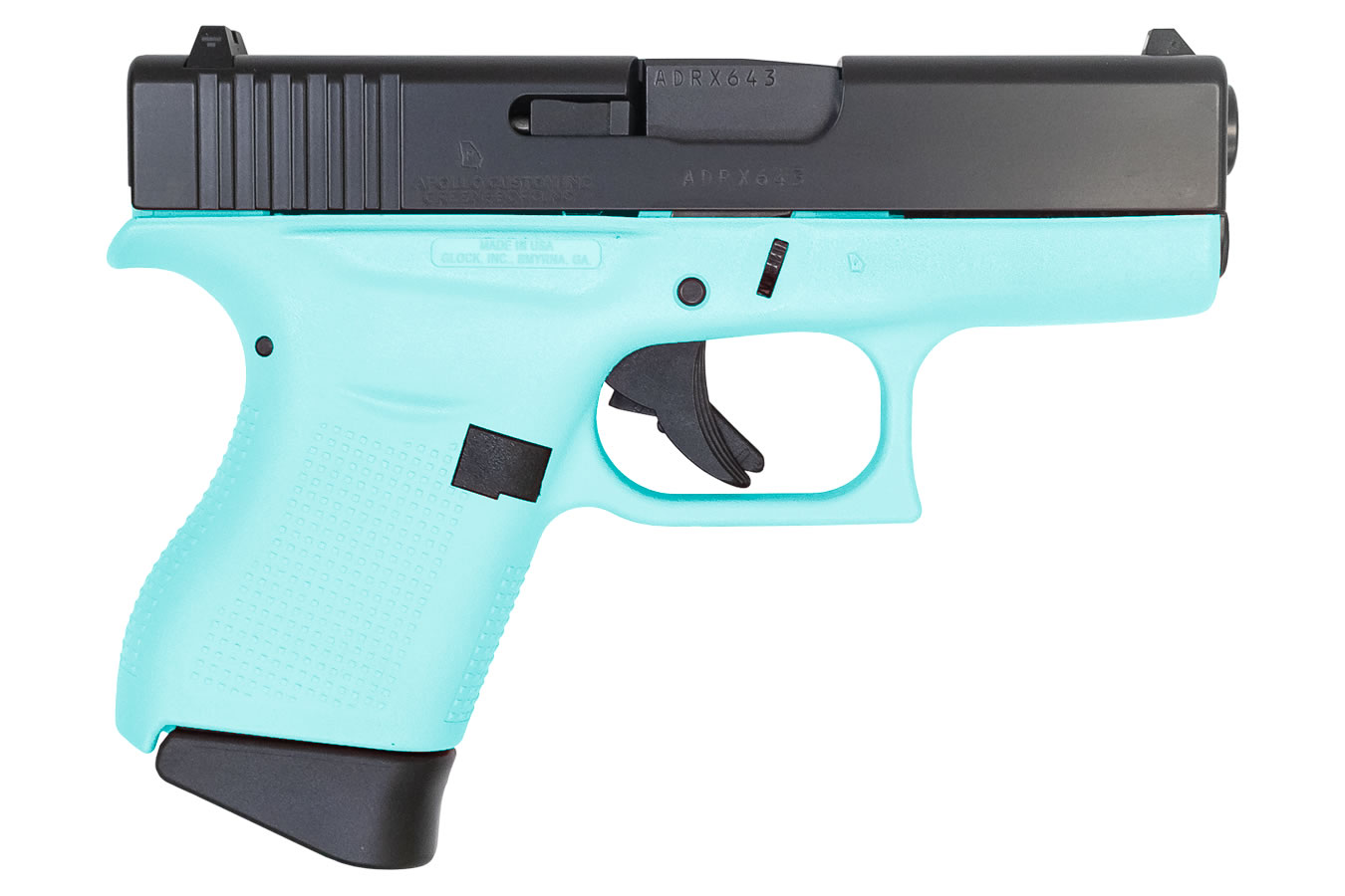 G43 9mm Carry Conceal Pistol with Cerakote Robins Egg Blue Frame - Firearms | The Gun Shop