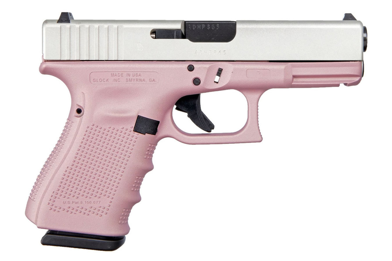 19 Gen4 9mm Pistol with Cerakote Pink Frame and Shimmering Aluminum Slide - Firearms | The Gun Shop