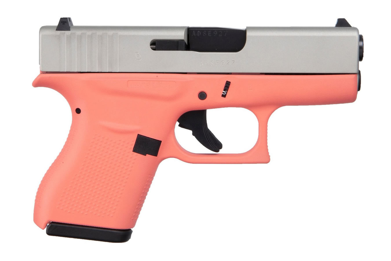43 9mm Carry Conceal Pistol with Cerakote Coral Grip Frame - Firearms | The Gun Shop