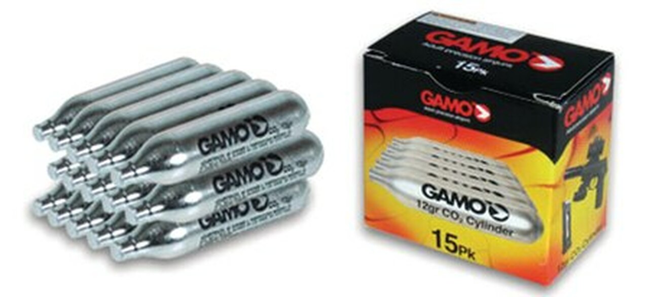 Gamo CO2 Cartridges, 12 Gram, 15 Pack