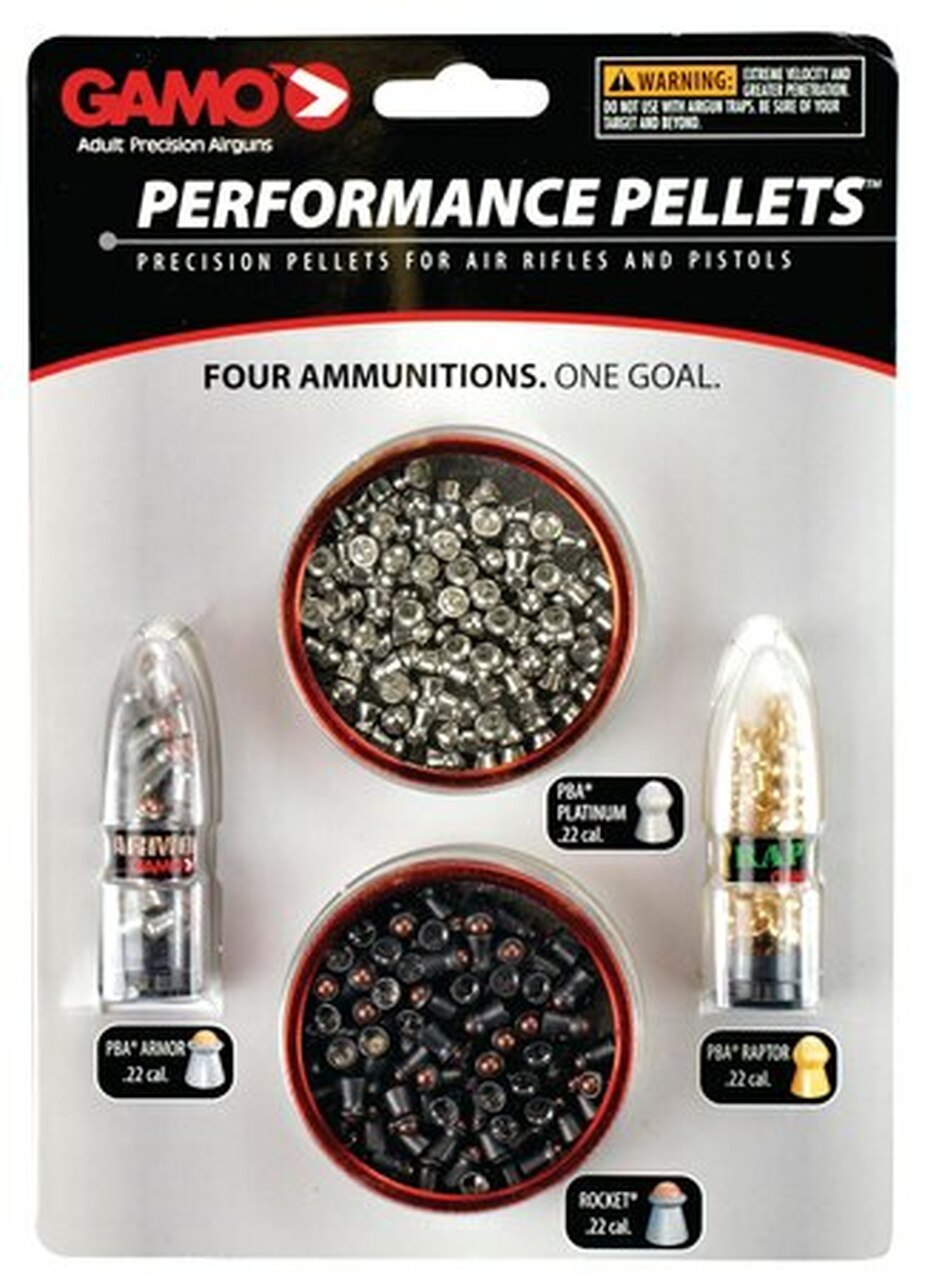 Gamo Performance Pellets .22 Caliber, Combination Pack, 225 Pellets