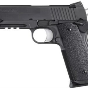 SIG 1911 45 ACP 4.2In TAC OPS BLK SAO Siglite Ergo XT Grip (4) 8RD Steel MAG Rail
