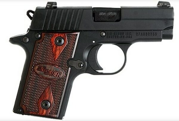 Sig P238 380 ACP 2.7In Rosewood Black SAO Rosewood Grip (1) 6RD Steel MAG