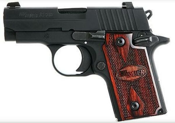 Sig P238 380 ACP 2.7In Rosewood Black SAO Rosewood Grip (1) 6RD Steel MAG