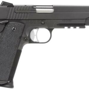 Sig 1911 45 ACP, 5" Barrel, TAC OPS Black SAO Siglite Ergo XT Grip (4) 8RD Steel MAG Rail