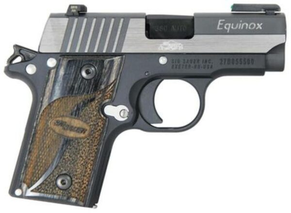 Sig P238 380 ACP 2.7In Equinox 2-Tone SAO TFO Front/Siglite Rear Blackwood Grip (1) 6RD Steel MAG MA Compliant