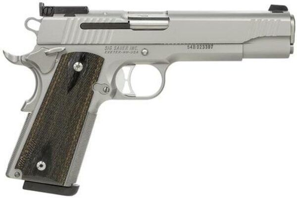 SIG 1911 40 S&W 5IN Match Elite Stainless Finish SAO Adjustable Sights Blackwood Grip (2) 8RD Steel MAG