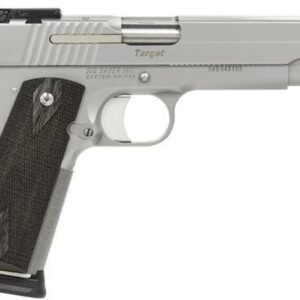 Sig 1911 45 ACP, 5" Barrel, Target Stainless Finish SAO Adjustable Sights Blackwood Grip (2) 8RD Steel MAG CA Compliant