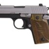 Sig P938 9MM 3IN SAS 2-Tone SAO Siglite Walnut Grip (1) 6RD Steel MAG Ambi Safety Dehorned