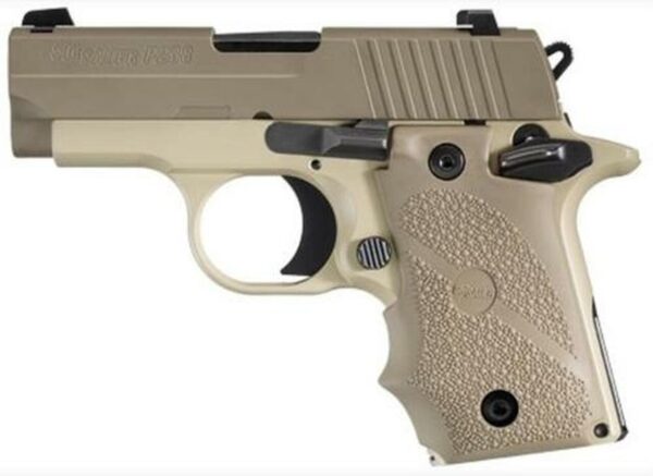 Sig Sauer, P238, Desert, Single Action Only, Compact, 380ACP, 2.7" Barrel, Alloy Frame, Tan Finish, Rubber Grip, Night Sights, 7Rd, 1 Magazine