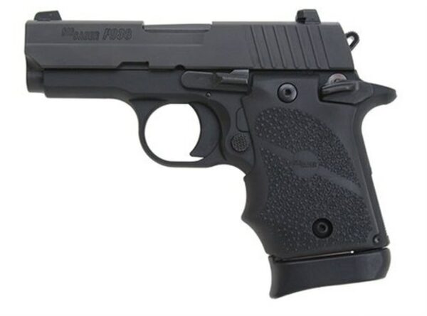 Sig P938 9MM 3IN Nitron Black SAO Siglite Black Rubber Grip (1) 7RD Steel MAG Ambi Safety