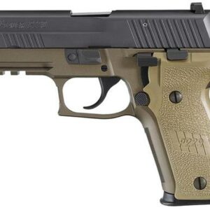 Sig P229 9MM 3.9In Combat 2-Tone Flat Dark Earth Da/Sa Siglite Flat Dark Earth Polymer Grip (2) 15Rd Steel MAG Phos.