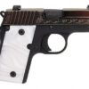 Sig P238 380 ACP 2.7In White Pearl Nitron Engraved Slide SAO Siglite White Pearl Grip (1) 6RD Steel MAG