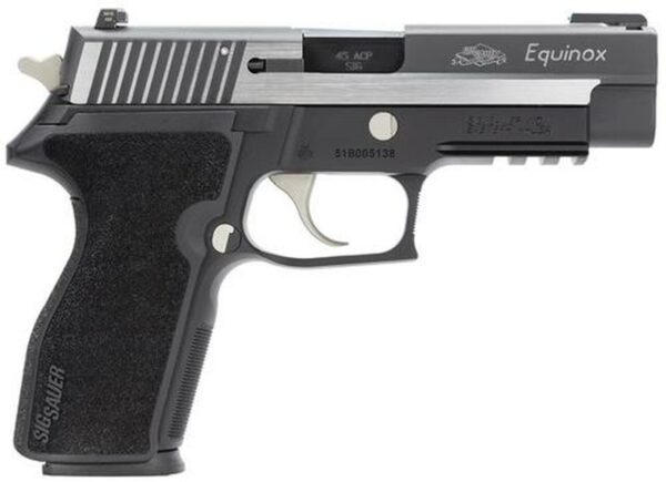 Sig P227 Equinox 45 ACP 4.4 Barrel 2 Tone Fiber Optic Sight & Siglite Night Sights 10 Rd Mag