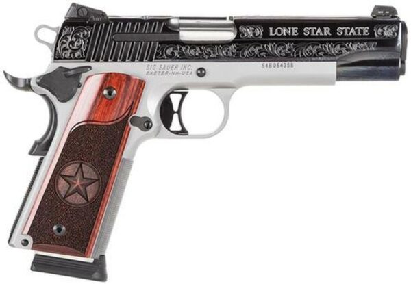 SiG 1911, 45 ACP, 5" Barrel, 8rd, Texas Silver Engraved