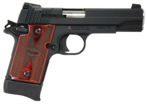 Sig P938 22LR 4.1In Target Black SAO Adjustable Sights Rosewood Grip (1) 10Rd Poly MAG Ambi Safety