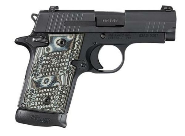 Sig P938 9MM 3IN Extreme Black SAO Siglite Black/Gray G10 Grip (1) 7RD Steel MAG Ambi Safety MA Compliant
