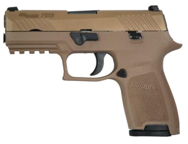 Sig P320 357 Sig 3.9", Flat Dark Earth Striker Siglite Modular Polymer Grip (2) 13Rd Steel MAG Rail