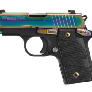 Sig P238 380 ACP 2.7In Edge TI PVD SAO Black G10 Grip (1) 6RD Steel MAG