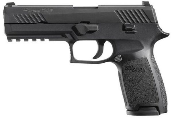 Sig P320 45 ACP 4.7In Nitron Black, Striker Contrast Sights Modular Polymer Grip (2) 10Rd Steel MAG Rail