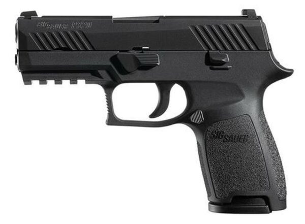 Sig P320 45 ACP 3.9In Nitron Black, Striker Contrast Sights Modular Polymer Grip (2) 9RD Steel MAG Rail