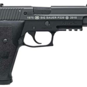 Sig P220 Combat 40th Anniversary Limited Production 45 ACP 4.9" Threaded, Black Nitron Finish Siglite Night Sights Engraved Slide 10rd