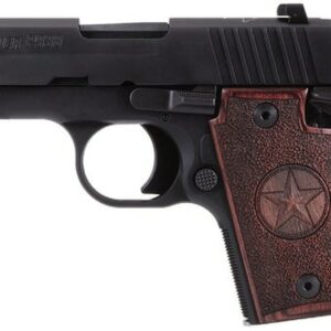 Sig P938 Micro Texas 9mm, 3", Rosewood Grip, Alum Frame, Nitron Slide, Night Sights, 6rd
