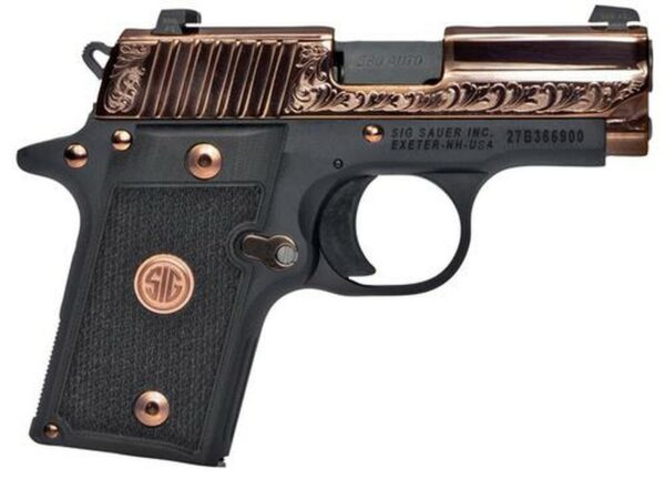 Sig P238, .380 ACP, 3", Black G10 Grips, Rose Gold Finish, 7rd