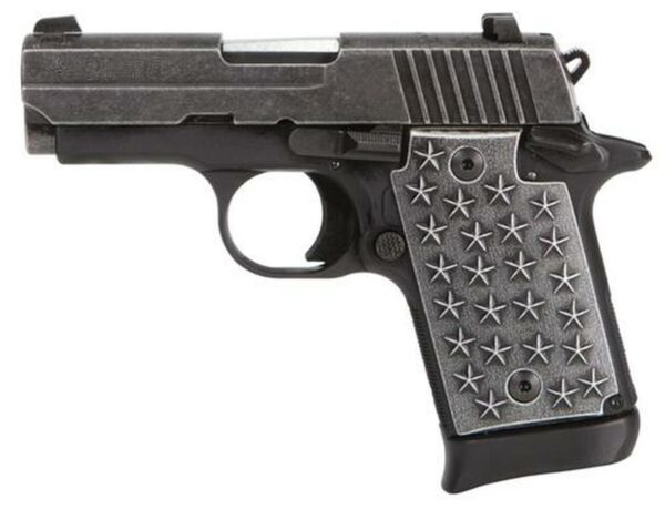 Sig P938 Compact, 9MM, 3" Barrel, We The People Engraved Slide, Aluminum Grips, 50 Stars, 7Rd Mag
