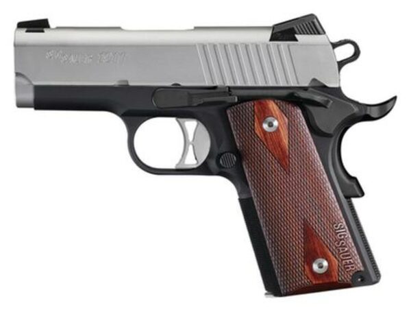 Sig 1911 Ultra Compact Single 9mm, 3.3", Rosewood Grip, Black Nitron Stainless, 8rd, *MA Compliant*