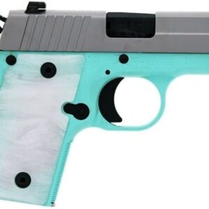 SIG P238, .380 ACP, 2.7", 6rd, SIGLITE NS, Pearl-White Grips, Robin Egg Blue