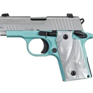 SIG P938, 9mm, 3", 7rd, SIGLITE NS, Robin Egg Blue