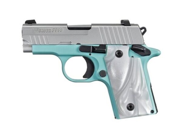 SIG P938, 9mm, 3", 7rd, SIGLITE NS, Robin Egg Blue
