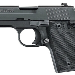 Sig P938, 9mm, 3In, Nitron, Blk, Sao, Contrast Sights, Polymer Grip, (1) 6RD Steel Mag, Ambi Safety