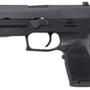 Sig P320 Compact 9mm Double, 3.9", Black, Lima320 Green Laser Grip, NS, Black SS Slide, 15rd