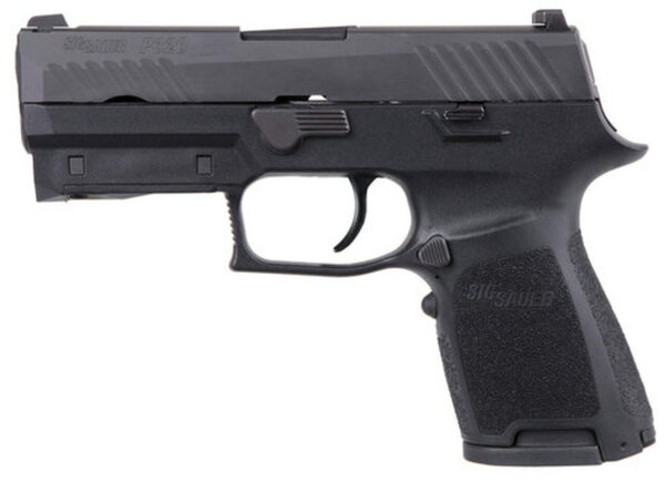 Sig P320 Compact 9mm Double, 3.9", Black, Lima320 Green Laser Grip, NS, Black SS Slide, 15rd