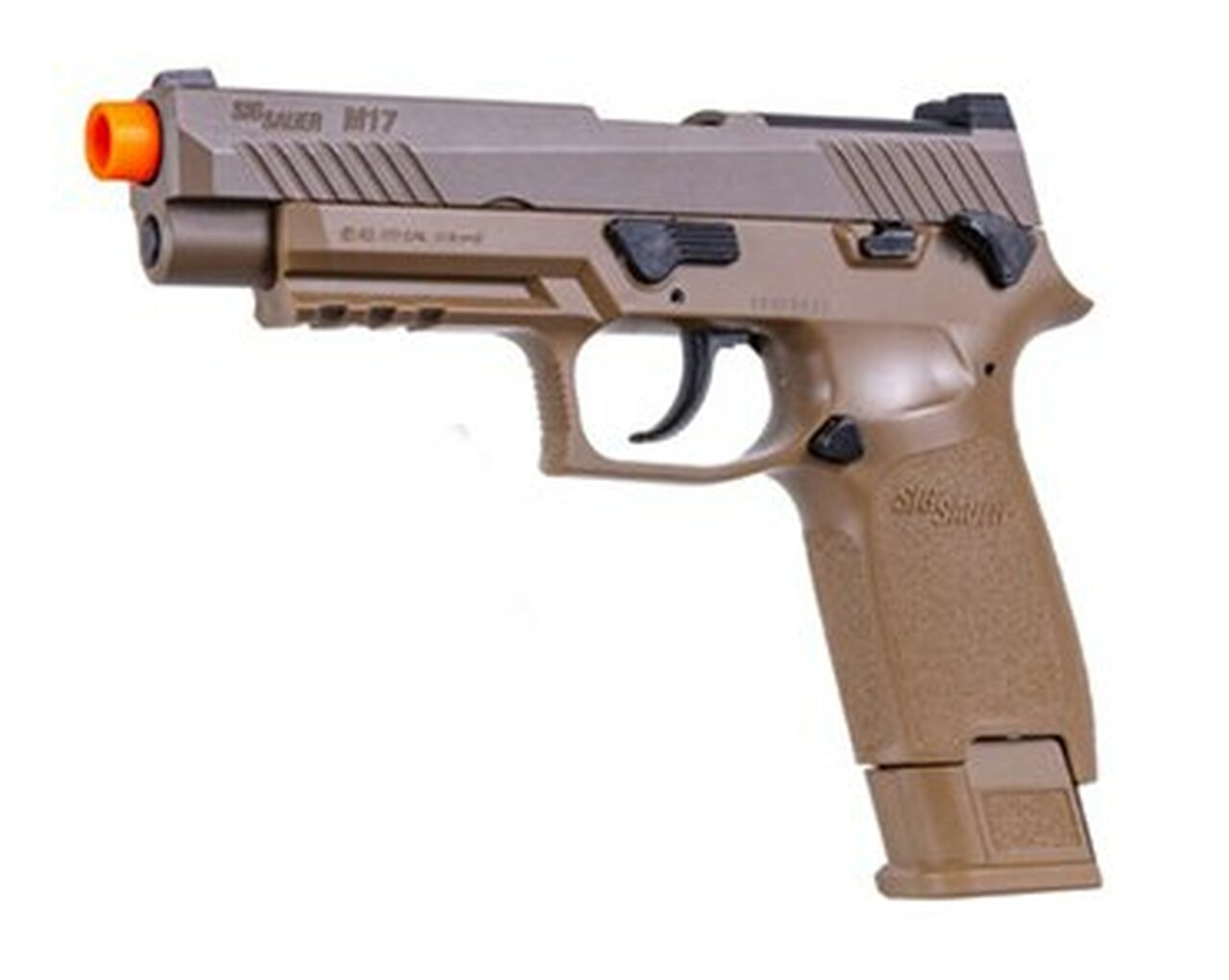 Sig Airsoft Proforce M17, 6mm, 5.5", 21rd, Green GAS Power Source, Coyote Tan