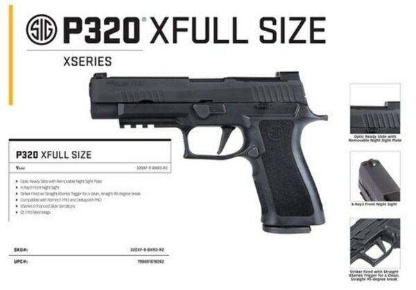 Sig P320 X Full Size 9mm, 4.70" Barrel, X-Ray3/Night Sights, Black, 17rd