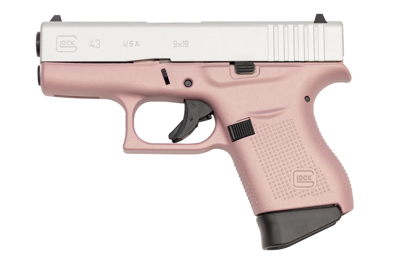 43 9mm Carry Conceal PIstol with Cerakote Pink Frame and Aluminum Slide - Firearms | The Gun Shop