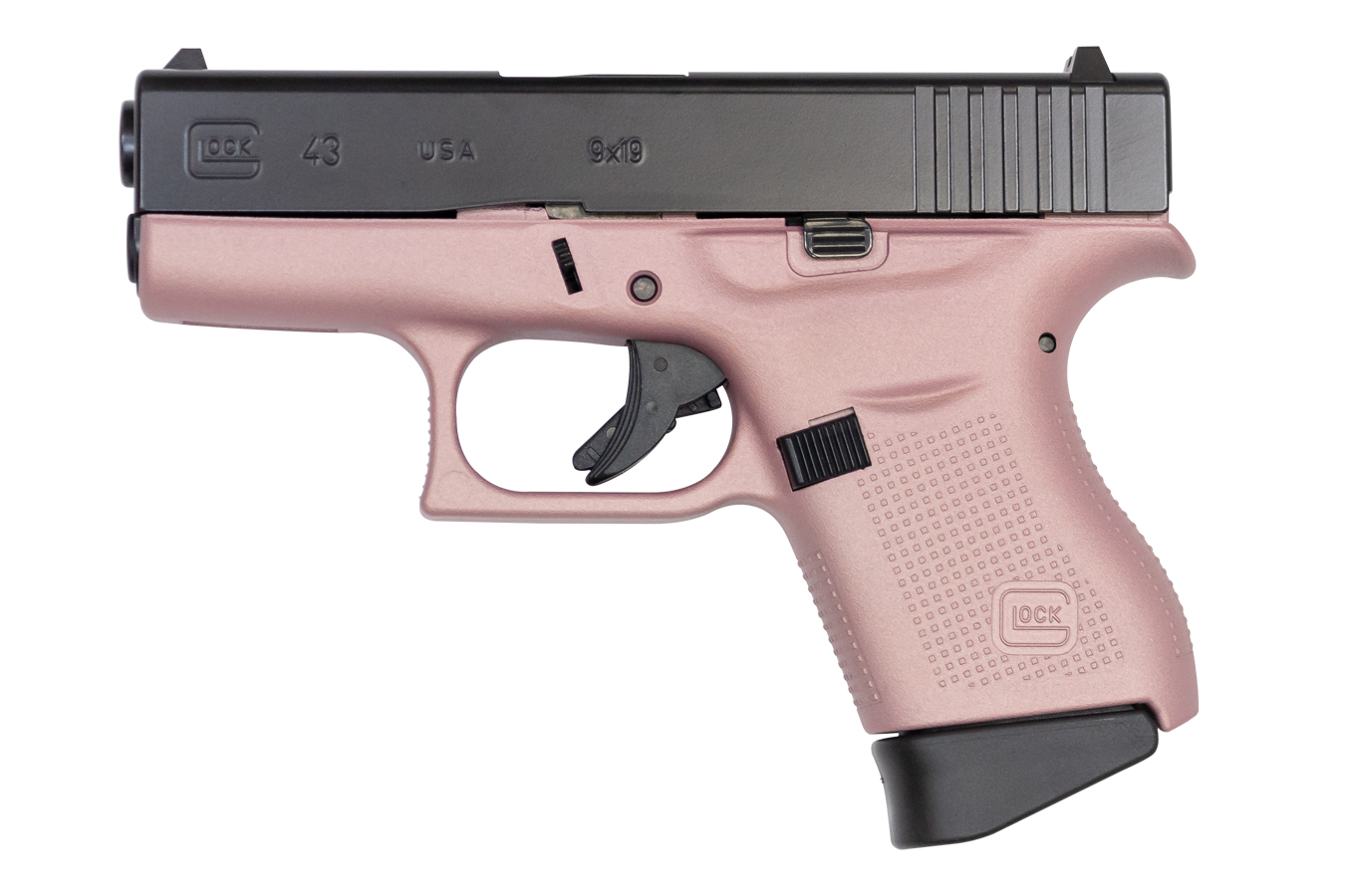 43 9mm Single Stack Pistol with Cerakote Pink Frame and Black Slide - Firearms | The Gun Shop
