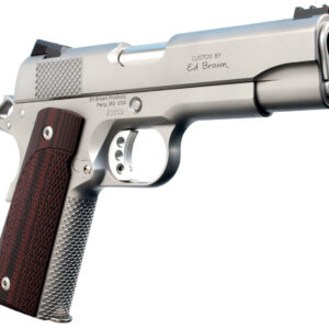 Ed Brown Kobra Carry, Semi-automatic, 1911, Commander, 45ACP, 4.25" Barrel, Bobtail Frame, G10 Grips, Matte Stainless, Thumb Safety, Black Fixed Rear Sight, Orange HD XR Front Sight, Recessed Slide Stop, 7Rd, 2 Magazines